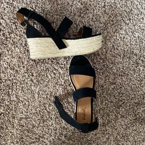 black and tan platform sandals